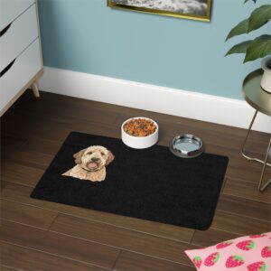Personalized Pet Food Mat for Dogs - Charming Dog Design - Perfect for Pet Lovers